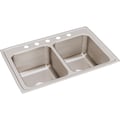 Elkay Classic SS 33" x 22" x 12-1/8", Equal Double Bowl Drop-in Sink DLR3322125